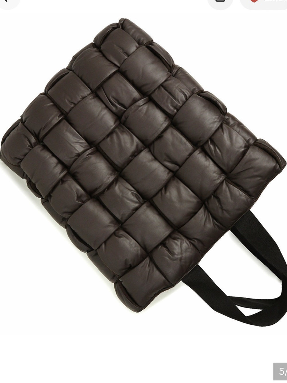 BOTTEGA VENETA Padded Tote Bag Calfskin Leather Wool Fondant. NEW! RT $ 4990. XL - Picture 5 of 12